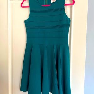 Blue pleated Parker dress